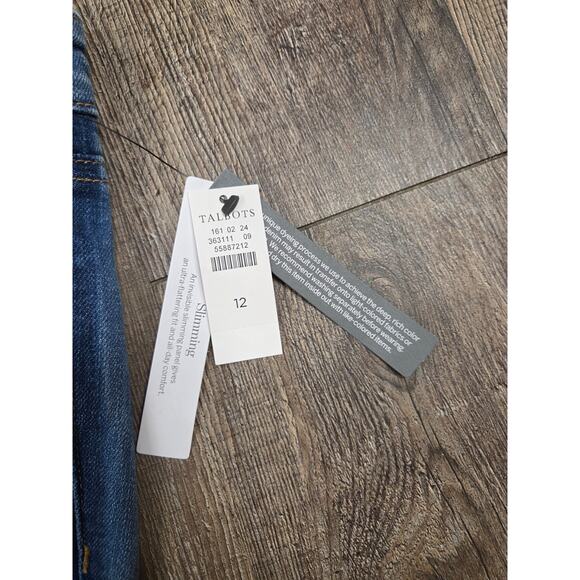Talbots NWT Slim Ankle Jean Medium Wash Side Stripes Size 12 Stretch - Picture 3 of 6